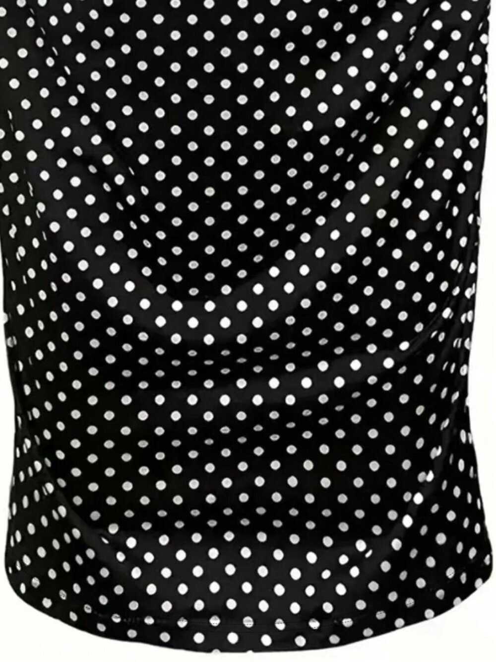 Multicolor Elegant Women's Polka Dot Print Pleated High Waist Pencil Skirt - Picture 4 of 4